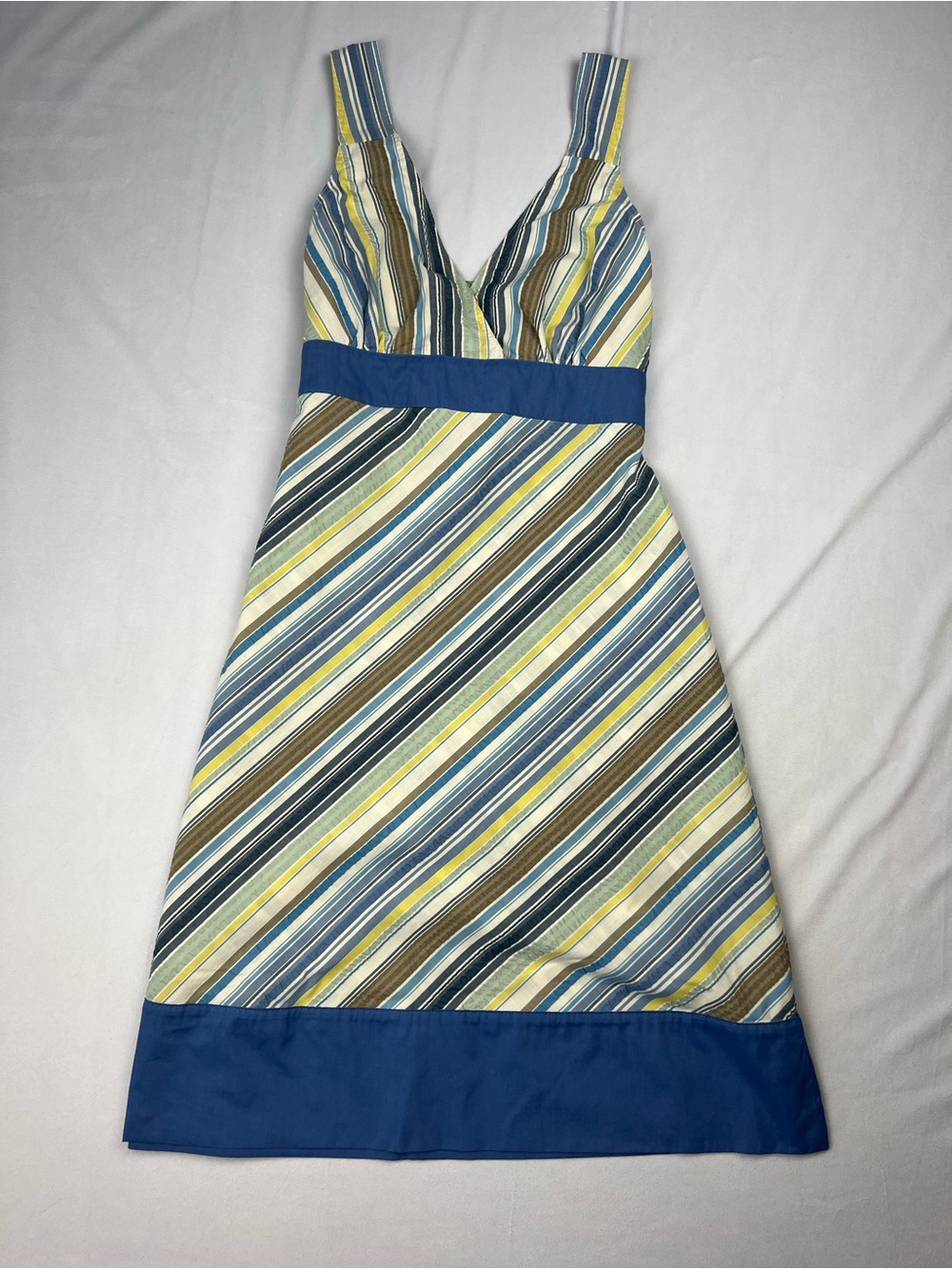 Patagonia Women’s Netty Sleeveless Seersucker Diagonal Striped Dress - 8